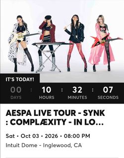 AESPA - INTUIT DOME - LA - 2 TICKETS