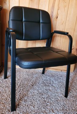 Guest Chair with Bonded Leather Padded Arm Rest Thumbnail
