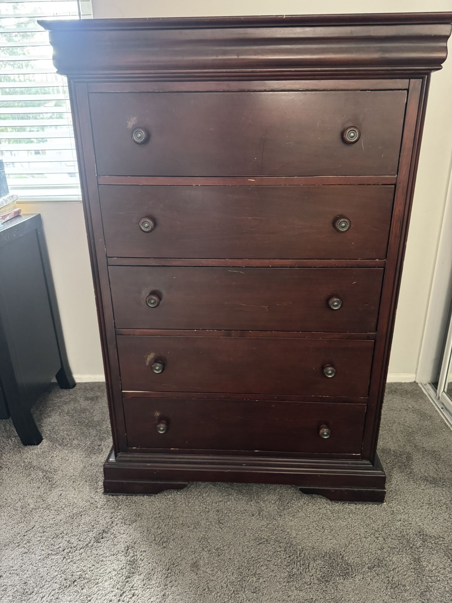 Tall Cherry Wood Dresser