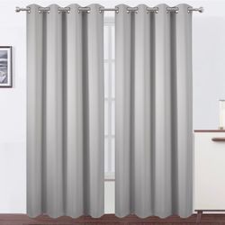 BRAND NEW IN BAG LEMOMO Blackout Curtains 52 x 84 inch/Light Grey Curtains Set of 2 Panels/Thermal Insulated Room Darkening Bedroom Curtains 