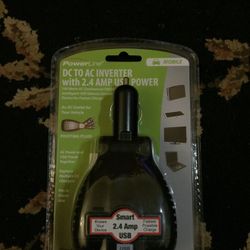 Power Line DC to AC Inverter with 2.4 AMP USB Power an AC Outlet for your car Brand New never open never use Sealed