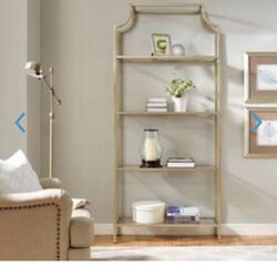 Aimee Gold & Glass bookcase 