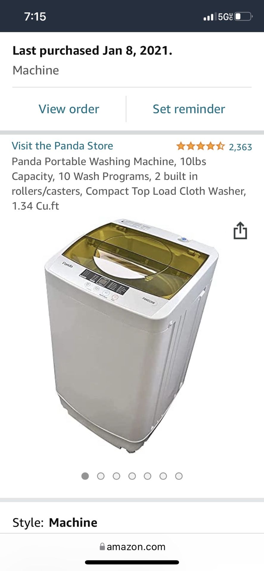 Portable Washer Panda Pan6320W