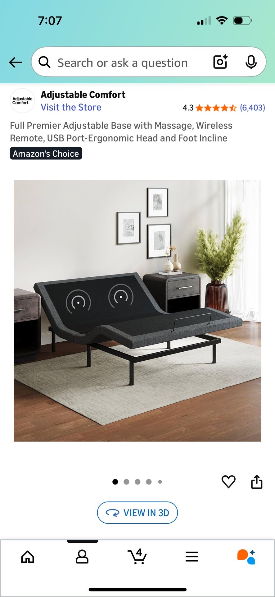 Adjustable Bed Frame/Base - Full Size