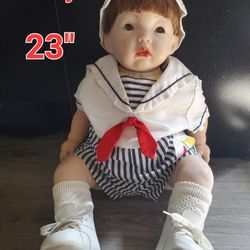 BIG. HEAVY.  ORIENTAL BOY DOLL. DELTONA 