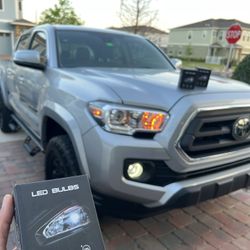 Led Headlights 16000k Lumens 6500k White 4 Sides Toyota Honda Hyundai 