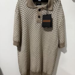 Zegna Silk Cotton Linen Blend Polo Shirt 