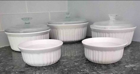 French White CorningWare Assorted Baking Casserole Serving Dishes