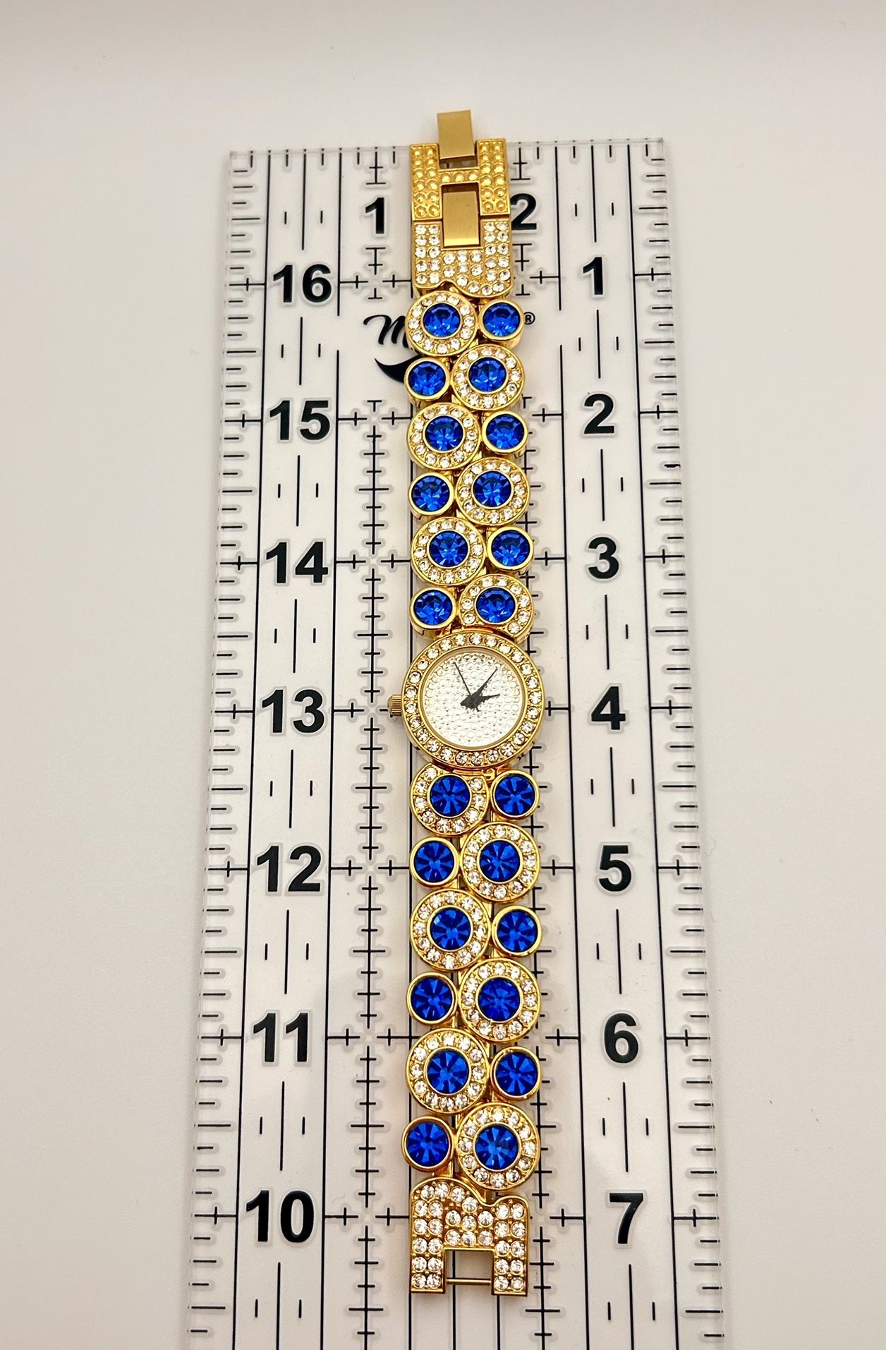 Vintage Suzanne Somers Rhinestone Watch gold tone, 22mm size 