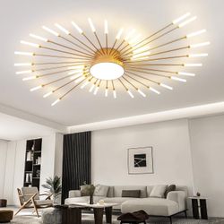 ziidoo Modern Ceiling Light, 42+1 Lights Metal Firework Designed Chic Led Lighting Fixture for Farmhouse Kitchen Dining Room Bedroom Hallway Living Ro
