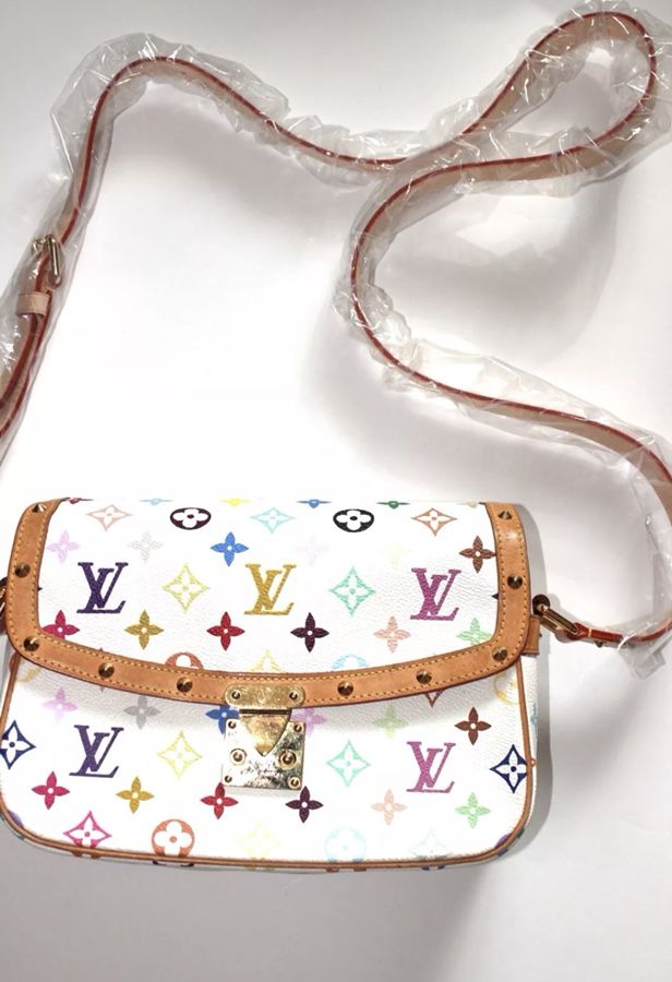 Louis Vuitton LV White Multicolor Monogram Sologne Crossbody Purse