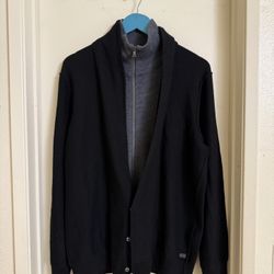 Armani Exchange Merino Wool Zip Up Sweater