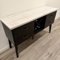 Elm Espresso & Marble 4 Entryway Drawer Server