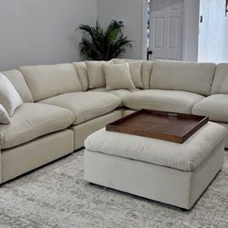Plush Cream Modular Cloud Couch 