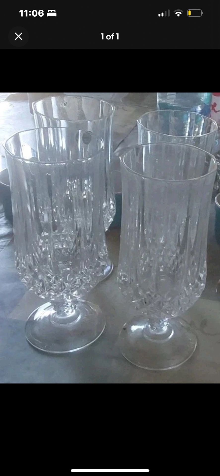 4Cristal D'Arques Longchamp Crystal Vintage glasses