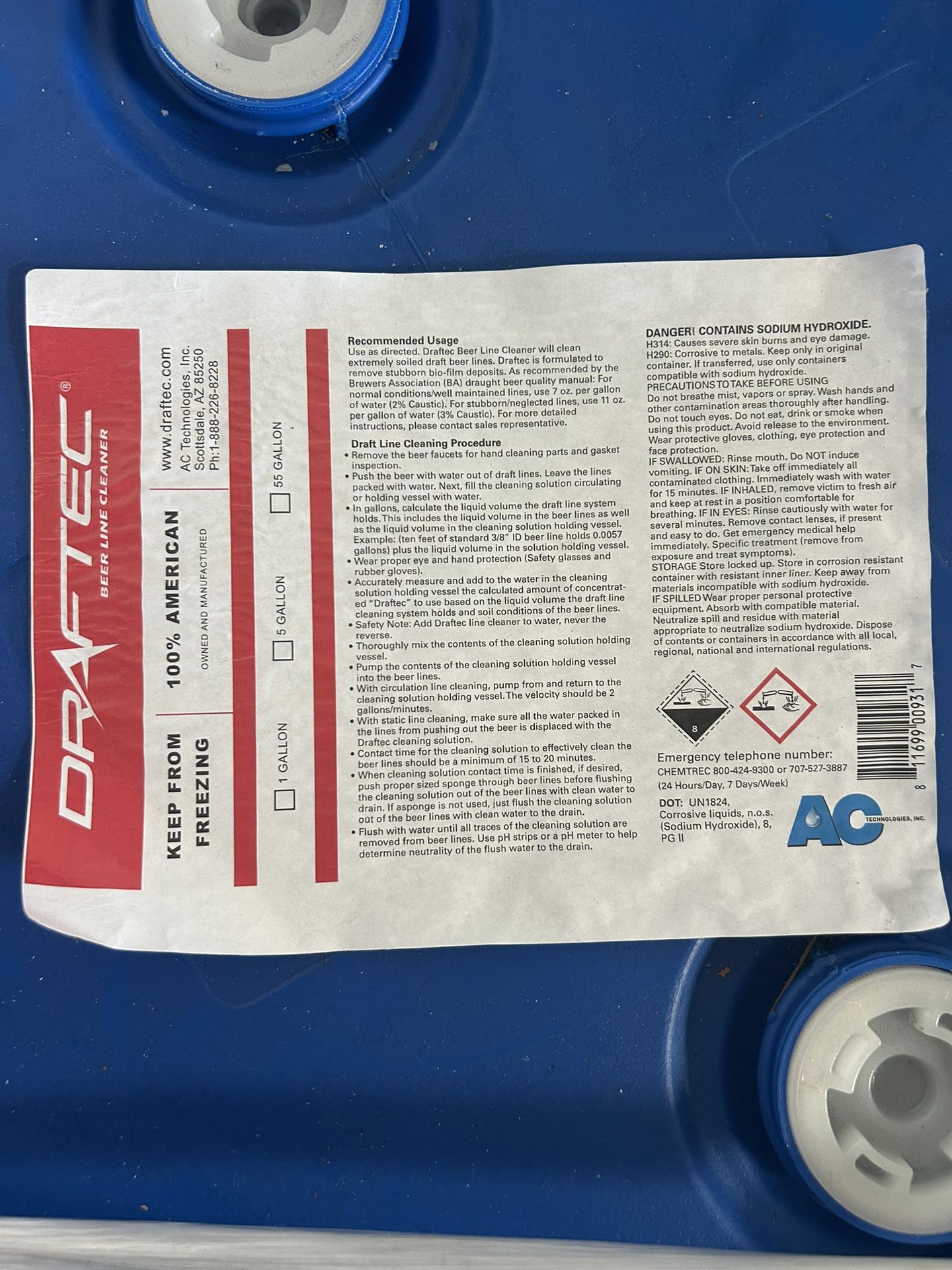 Draftec — Beer LIne Cleaner (Blue)