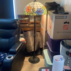 vintage tiffany style stained glass floor lamp