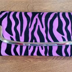 Cute Wallet Wristlet - Pink Zebra Striped 