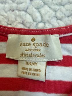 Kate Spade New York Girls Dress Size 4T Red White Stripe Sleeveless Bow Skirt th