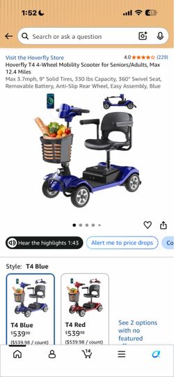 Brand new overfly T4 4-Wheel Mobility Scooter
