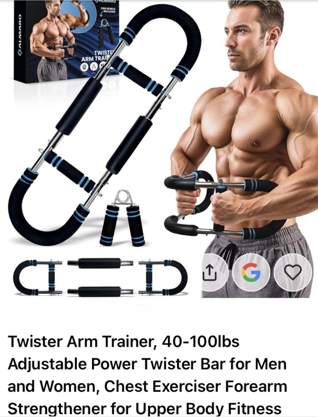 Chest Workout Equipment, 66-110lb Adjustable Arm Trainer