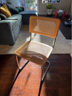 Modern Cane Accent Chair | Chrome Frame | Excellent Condition