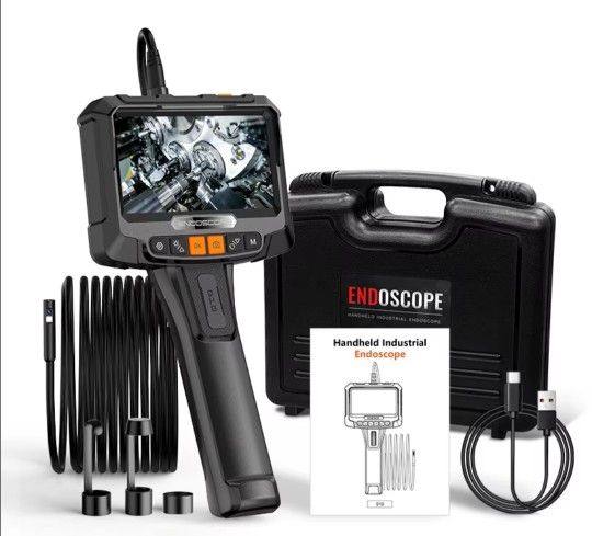 G10 8mm 1/5/10m Dual Lens PS Handheld Endoscope Camera 5 Inch Video Borescope Camera Industrial Endoscope