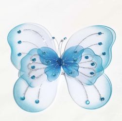 🦋 8" Wired OrOrganza Butterflies – 10 Pack – Wedding & Event Decor Price: