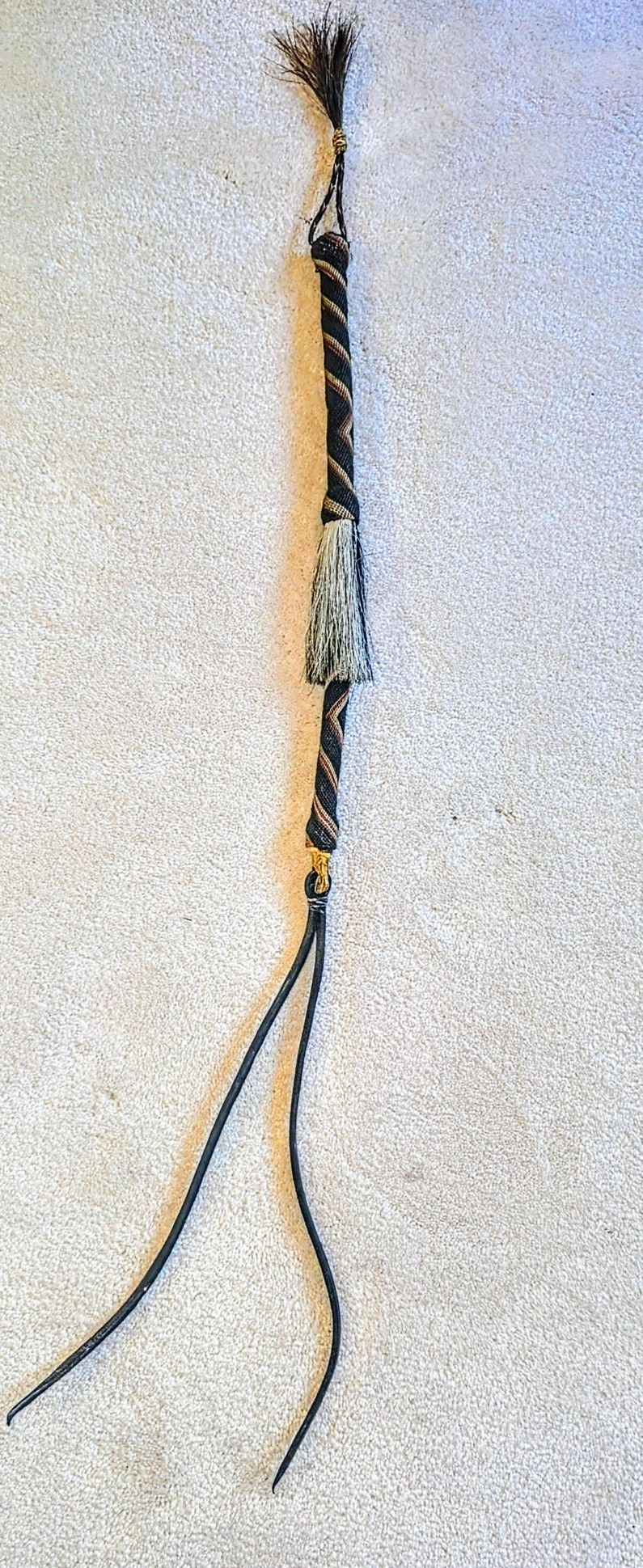 Hitched Horsehair Quirt, Early To Mid-20th Century (Possibly Deer Lodge Prison Montana)