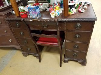 Antique desk with chair