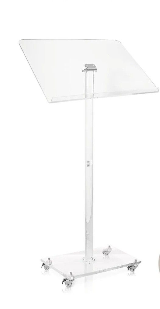Rolling Premium Acrylic Podium Stand for Church / School / Office