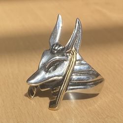 size 14 large mens egyptian egypt anubis ring for men