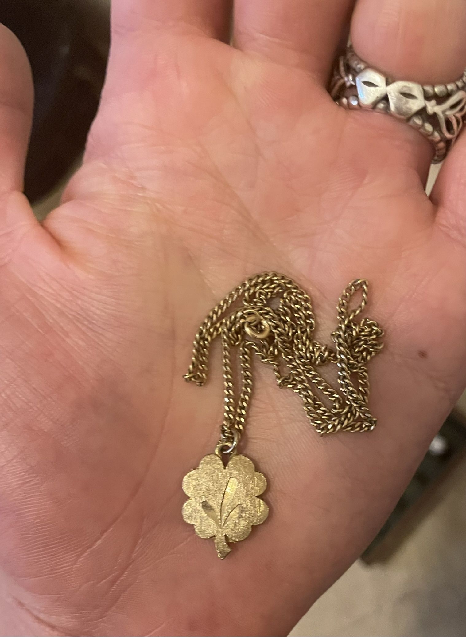 12k GF 18” Four Leaf Clover Necklace Vintage