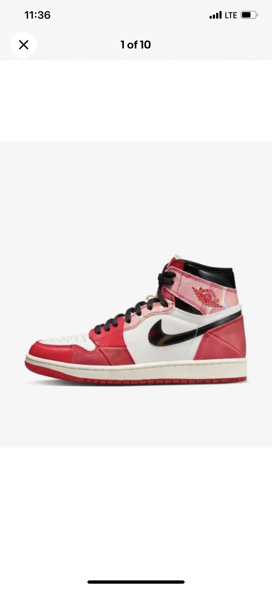 Jordan 1 Spider-Man OG Brand New In Box 7Y Or Womens 8.5 Size