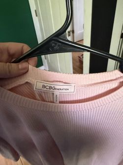 BCBGeneration Pink Ribbed Top