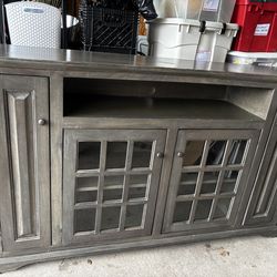Rustic Wood Large Entertainment Stand