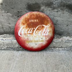 Vintage Coca Cola Sign Coke Button Sofa
