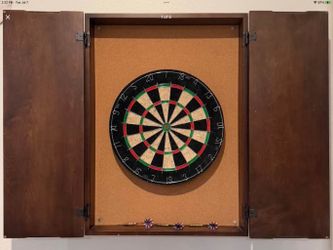 Beautiful Olhausen Dart Board/Cabinet & accessories - N. Summerlin, NV