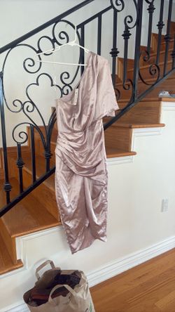 Satin dress, one shoulder size S