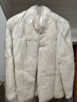 White Fur Coat Size M