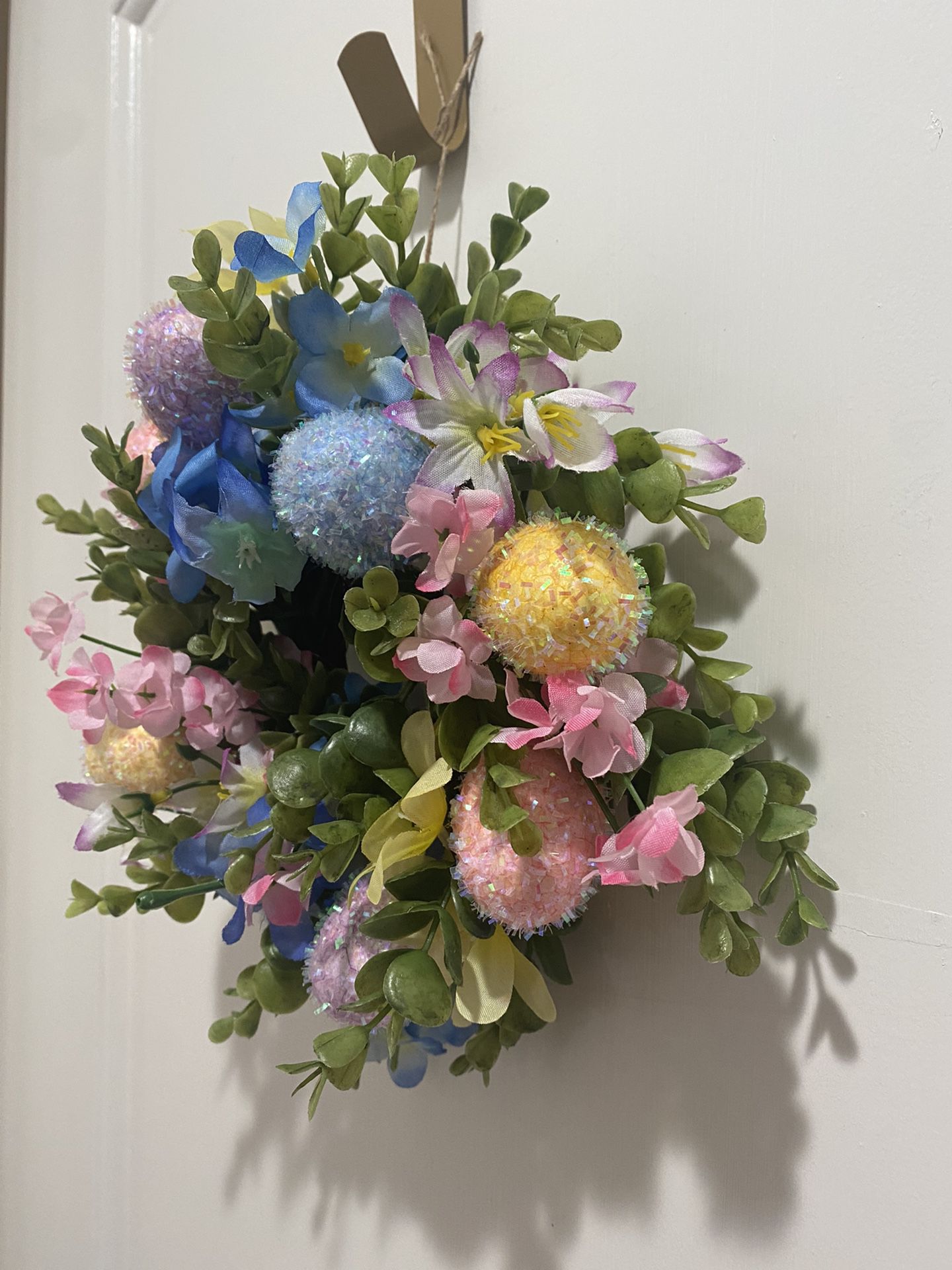 Easter Egg And Flowers Mini Wreath 10x10 Perfect For Indoors!