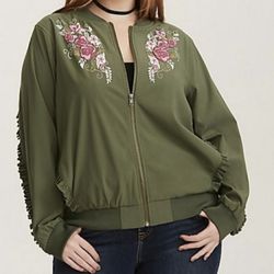 Torrid Olive Green Disney Princess Jacket (Size 2)
