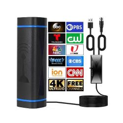 TV Antenna for Smart TV Indoor - 2026 Upgraded Digital HDTV Antenna with Signal Booster Amplifier, Support 4K 1080P Ultra HD Free Channels, Long Miles