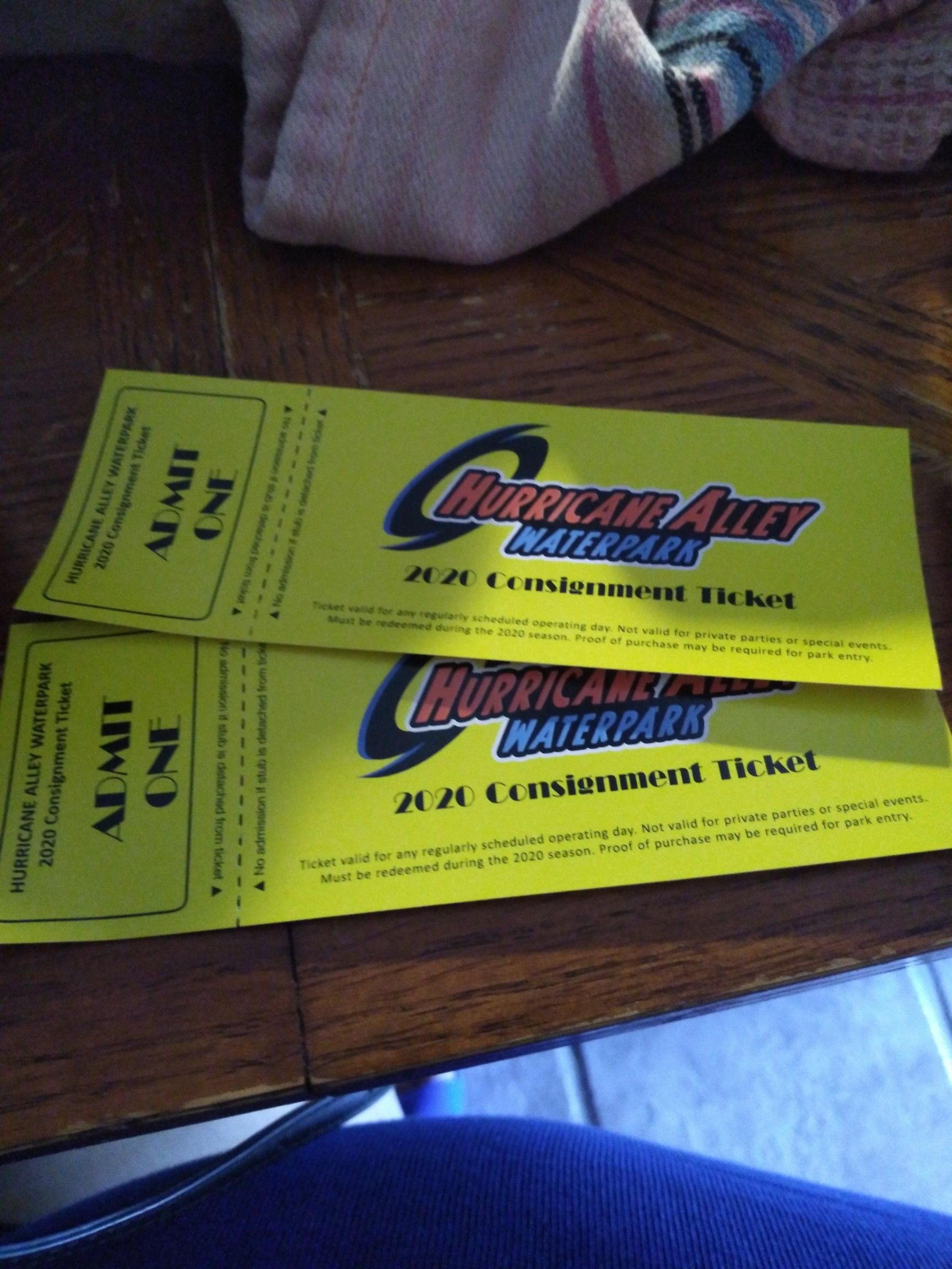 2 tickets to Hurricane Alley water park in Corpus Christi