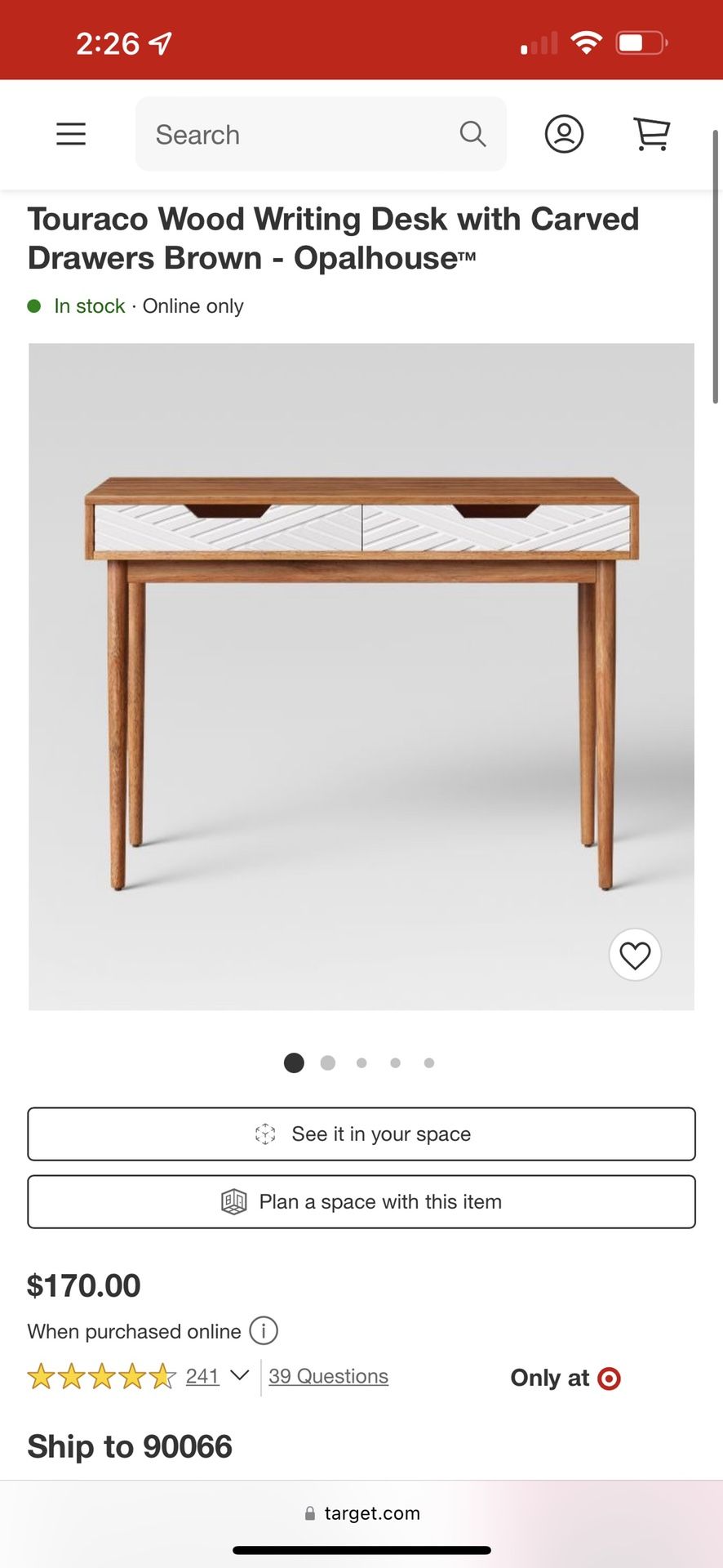 Target Opalhouse Wood Desk With Drawers