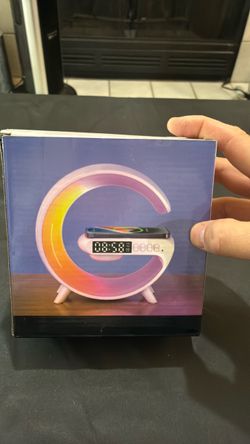 RGB LED Alarm Clock Wireless Charger Station
