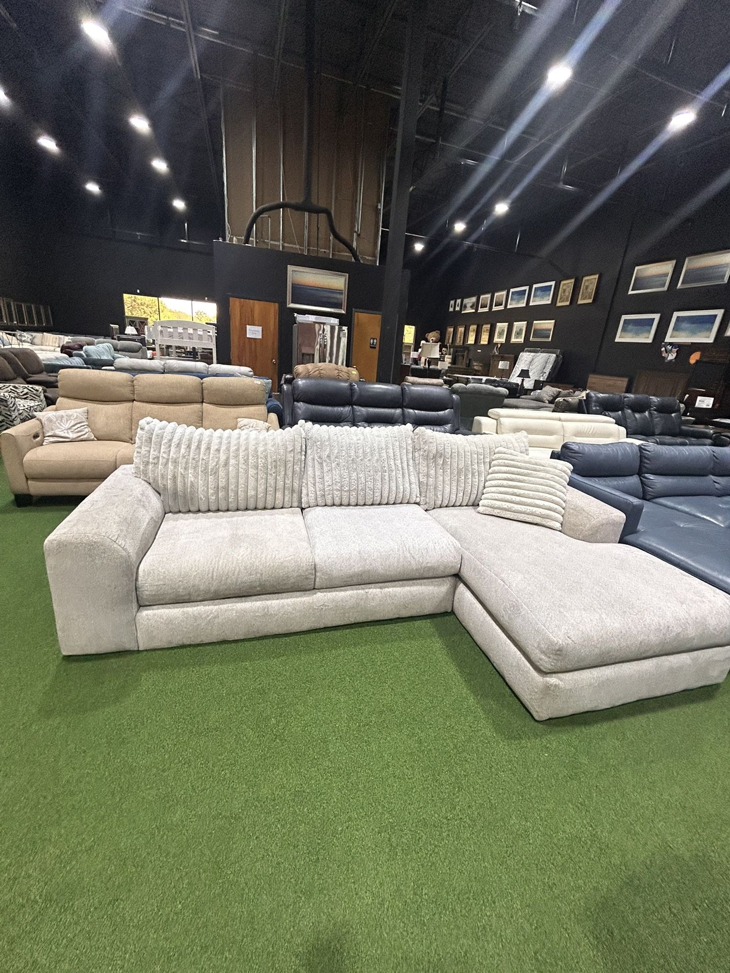 Grey Corduroy Couch