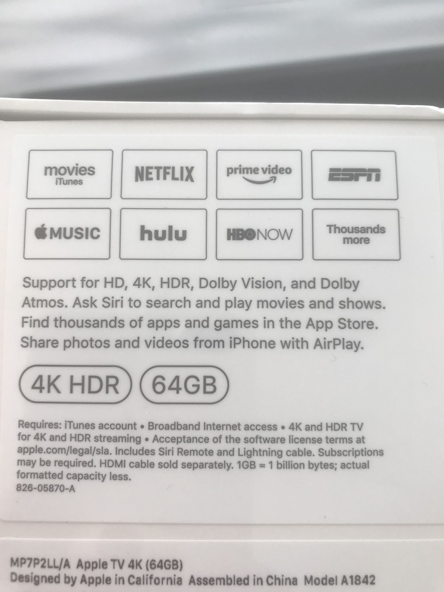 Apple TV 4K 64gb brand new in box