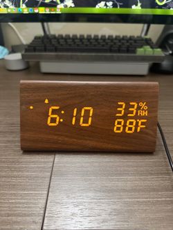 Wooden Digital Alarm Clock