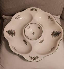 Spode Chip and Dip Serving Platter Christmas Tree